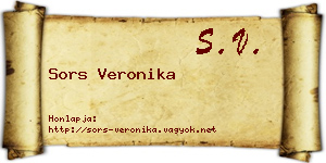 Sors Veronika névjegykártya
